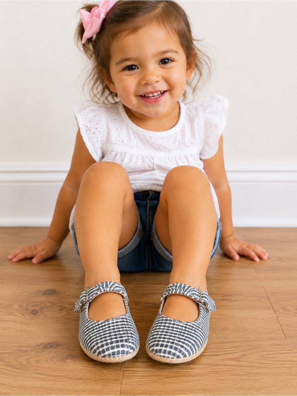 Old Navy Kids Black and White Striped Dress Shoes